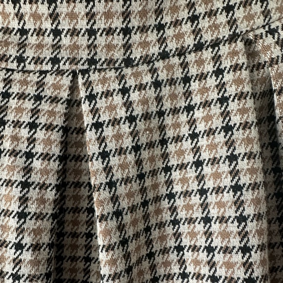 American Eagle Houndstooth Pleated Mini Skirt Women’s XL Brown Black - Picture 3 of 5
